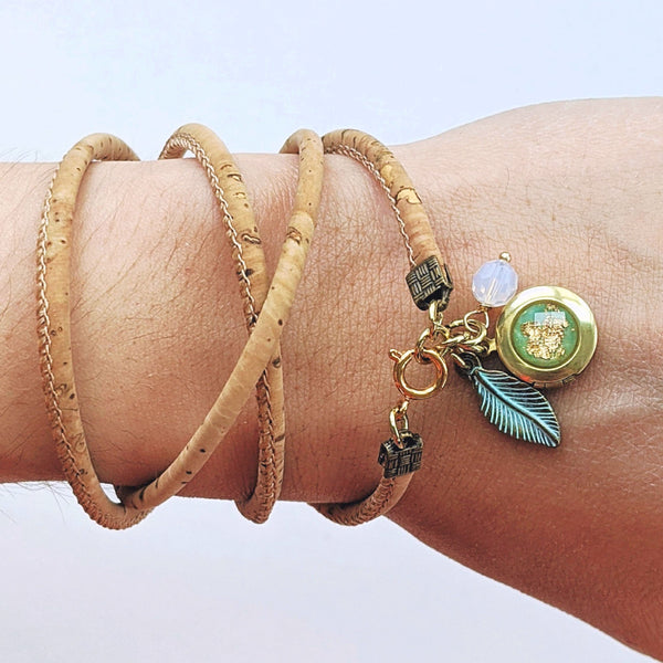 SORRENTO | Vegan + Cork wrap around bracelet / necklace (Canada)