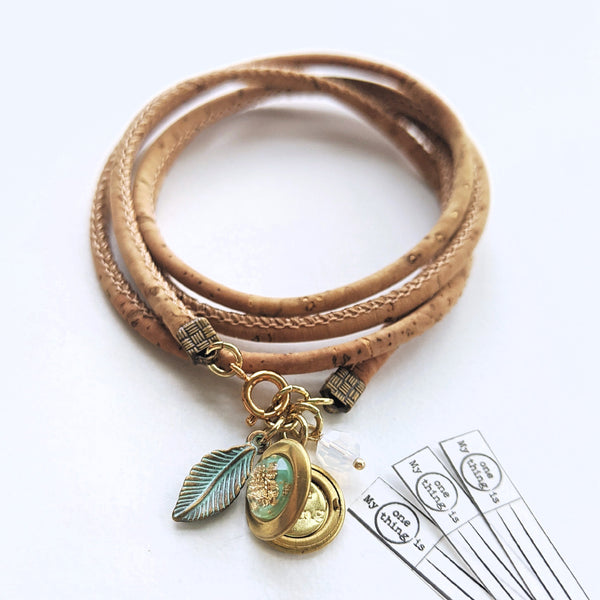 SORRENTO | Vegan + Cork wrap around bracelet / necklace (Canada)