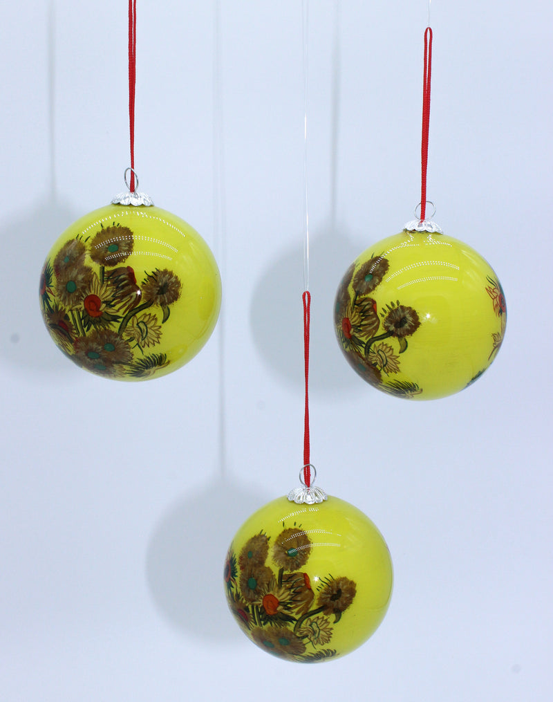 Glass Ornament Sunflowers