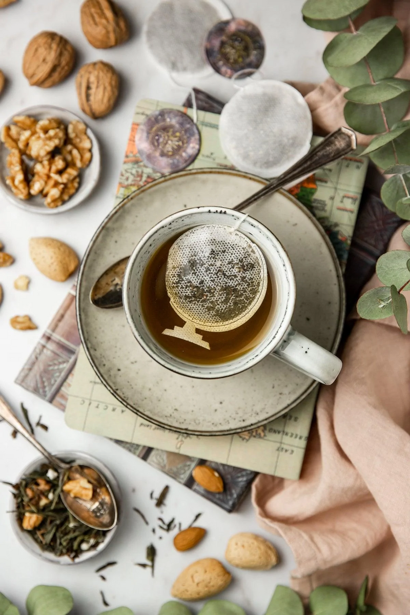 globe shaped tea bag