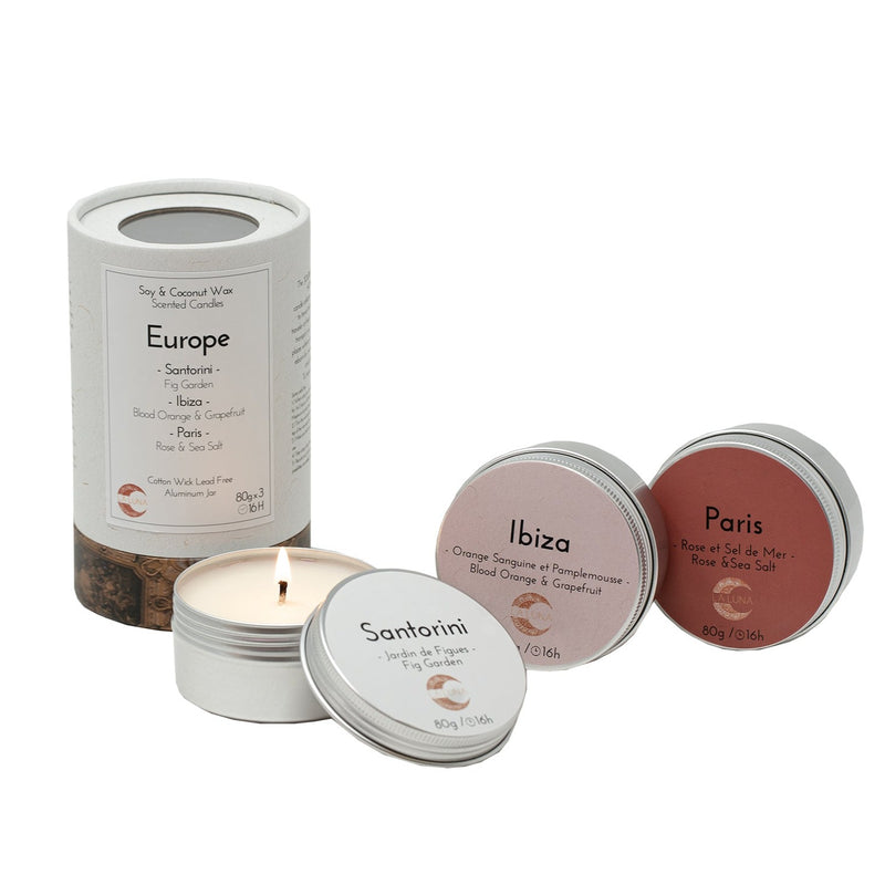 Discover Europe | 3 Travel Tin Candle Set (Canada)