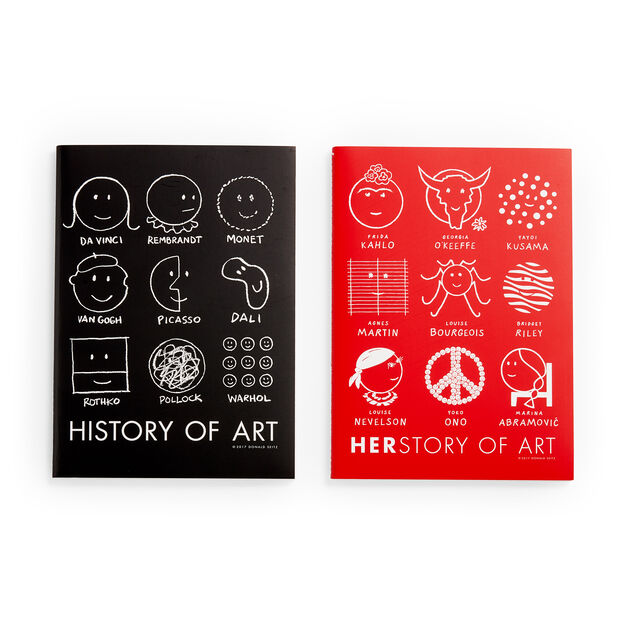 MoMA herstory of art notebook red and black open