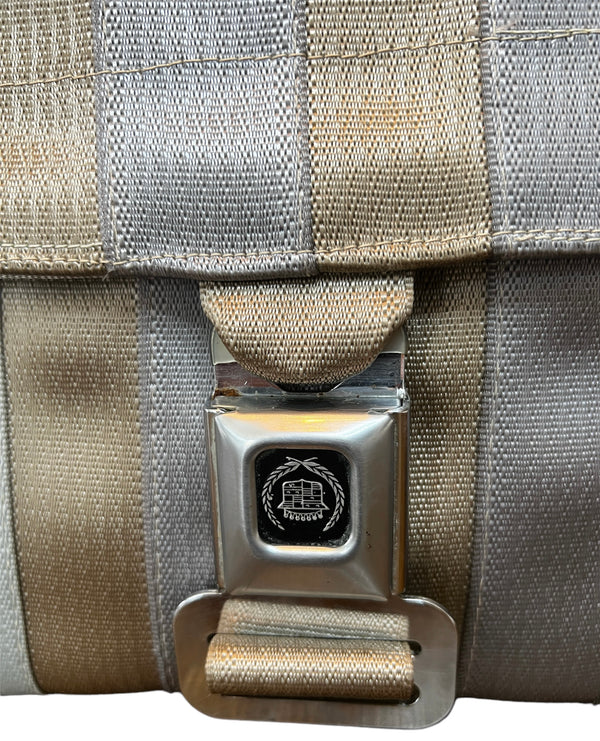 Upcycled Seatbelt Laptop Bag 13inch | Beige Grey (Canada)