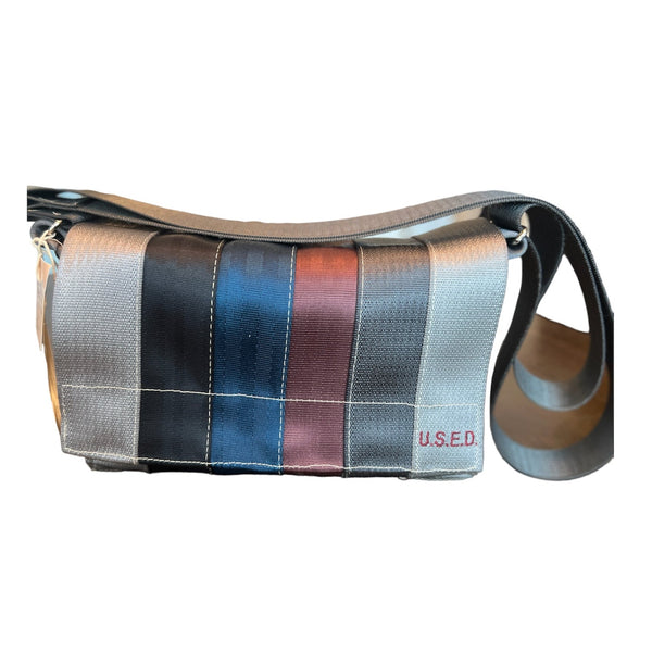 Upcycled Seatbelt LARGE Crossbody Bag | Red / Blue (Canada)