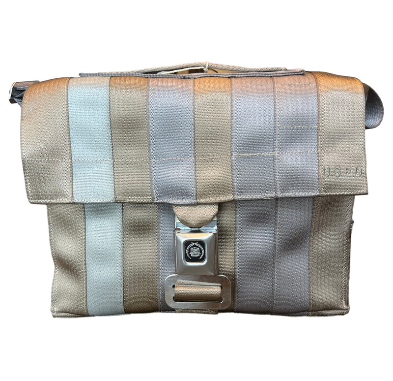 Upcycled Seatbelt Laptop Bag 13inch | Beige Grey (Canada)