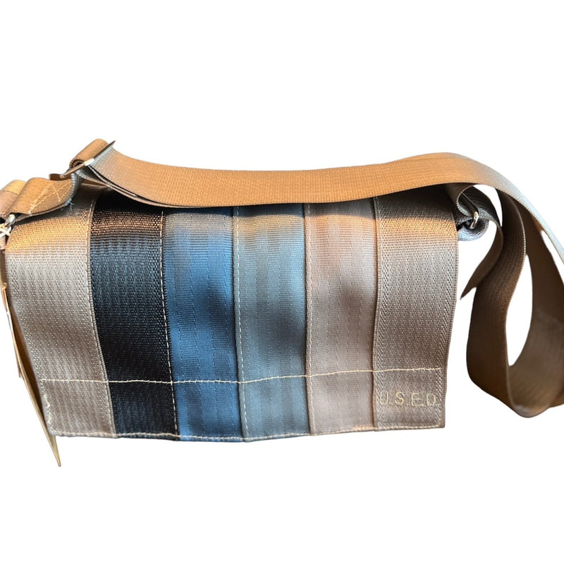 Upcycled Seatbelt Crossbody Bag | Blue Tones (Canada)